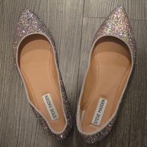 Steve Madden Pink Sparkly Flats